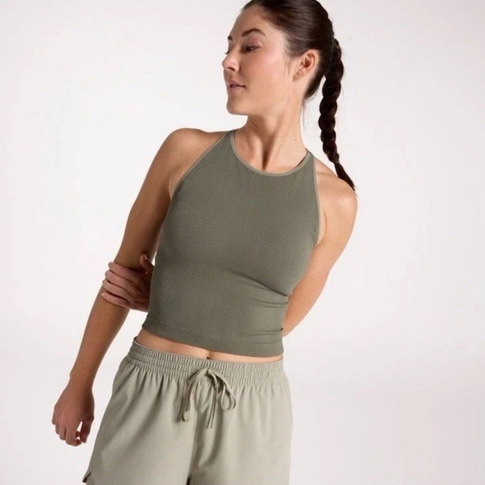 CALIA Women’s Olive Green Ribbed Seamless Low Support Tank Top. Size XL. NWT